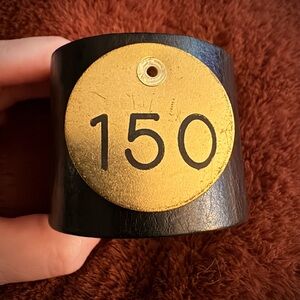 Unique Handmade Door Plate Leather Wrist Cuff.